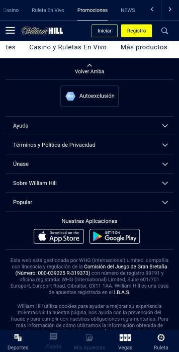 William Hill encontrar las apps