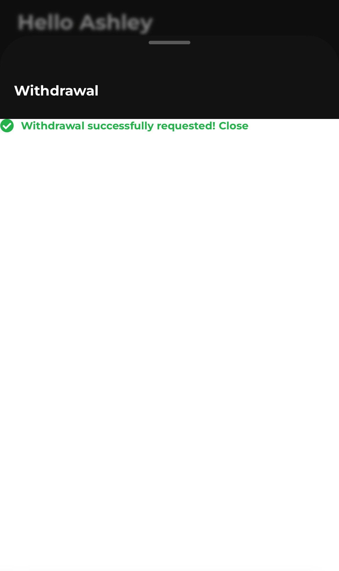 Withdrawal Confirmation