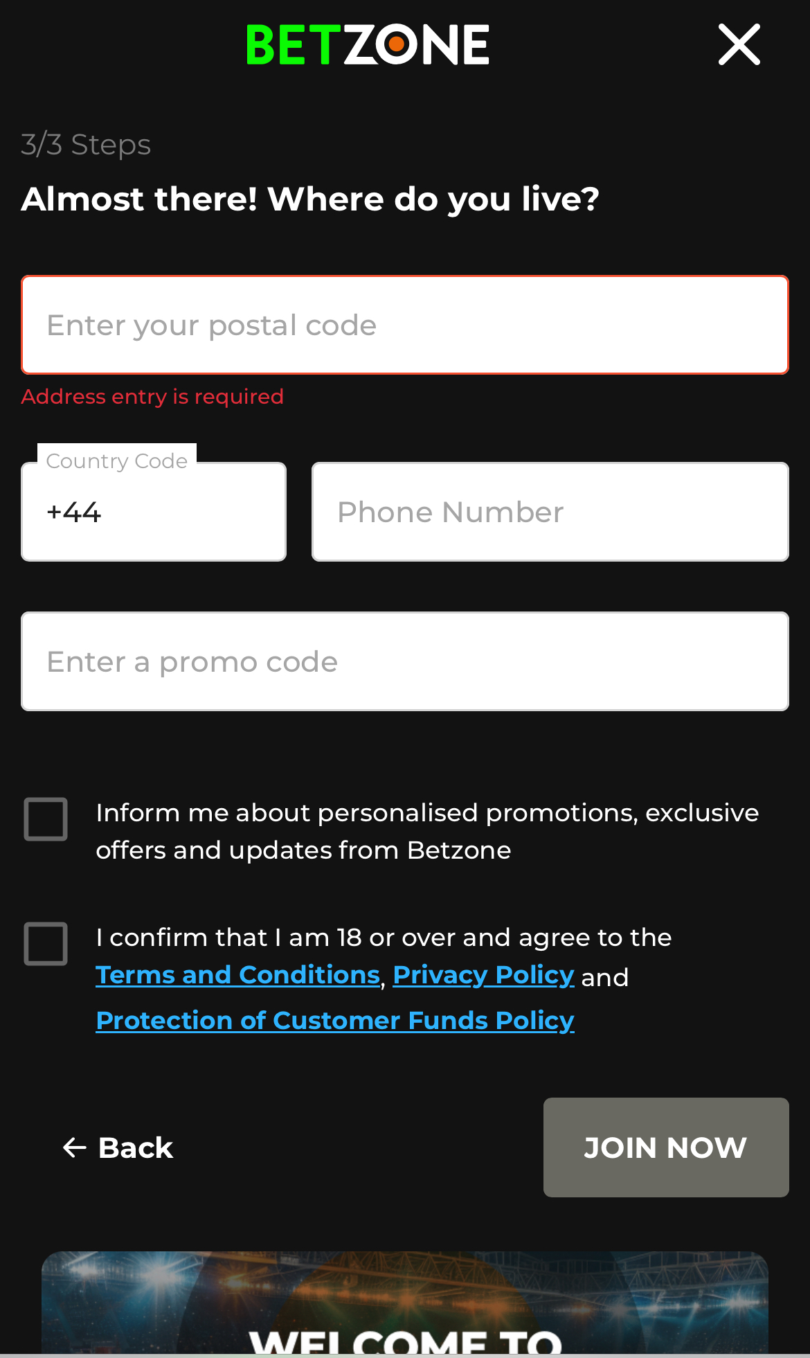 Betzone Personal Details