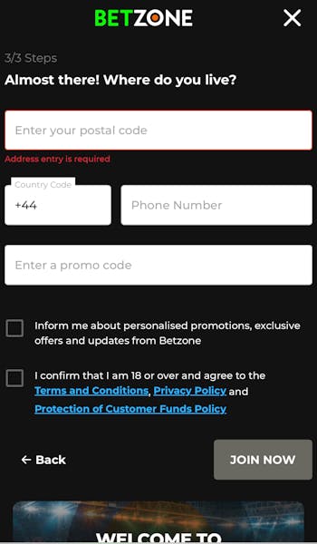 Betzone Personal Details