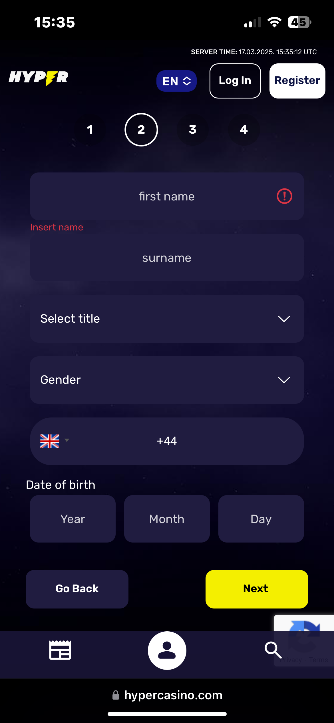 Hyper Sport Personal Details