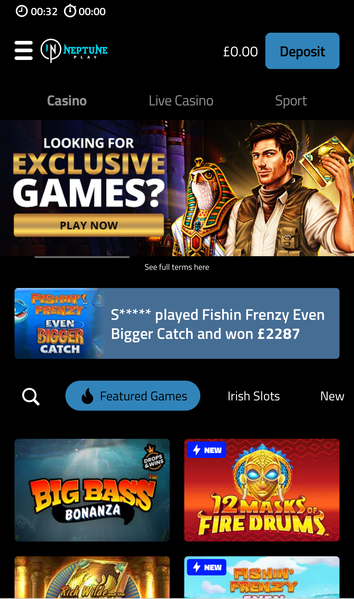 Neptune Play Deposit Process