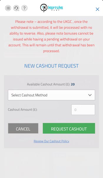 Neptune Play Withdrawal Process 3
