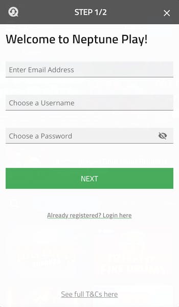 Neptune Play Sign Up Process 2