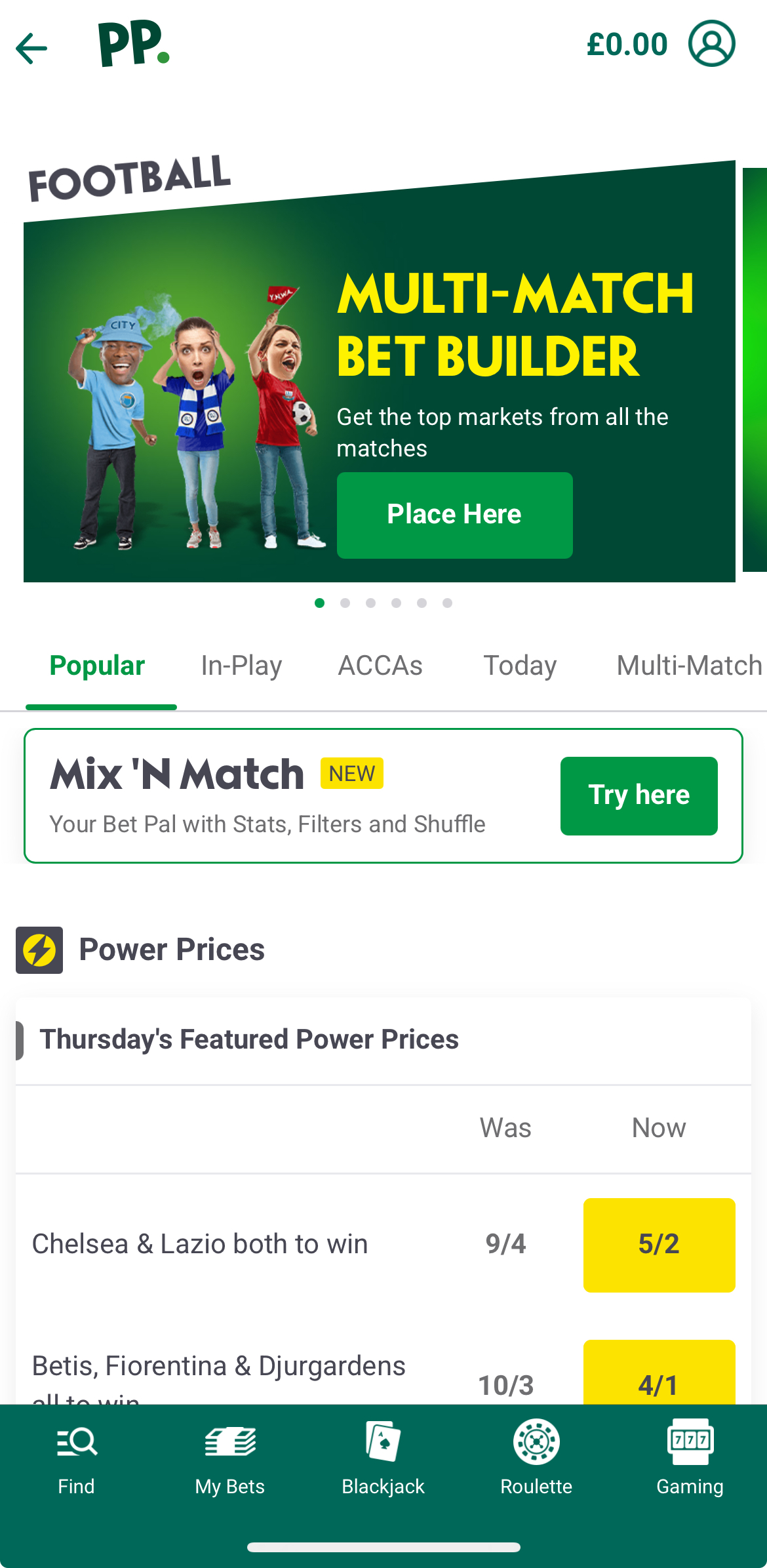 Paddy Power - Deposit - Hit Balance