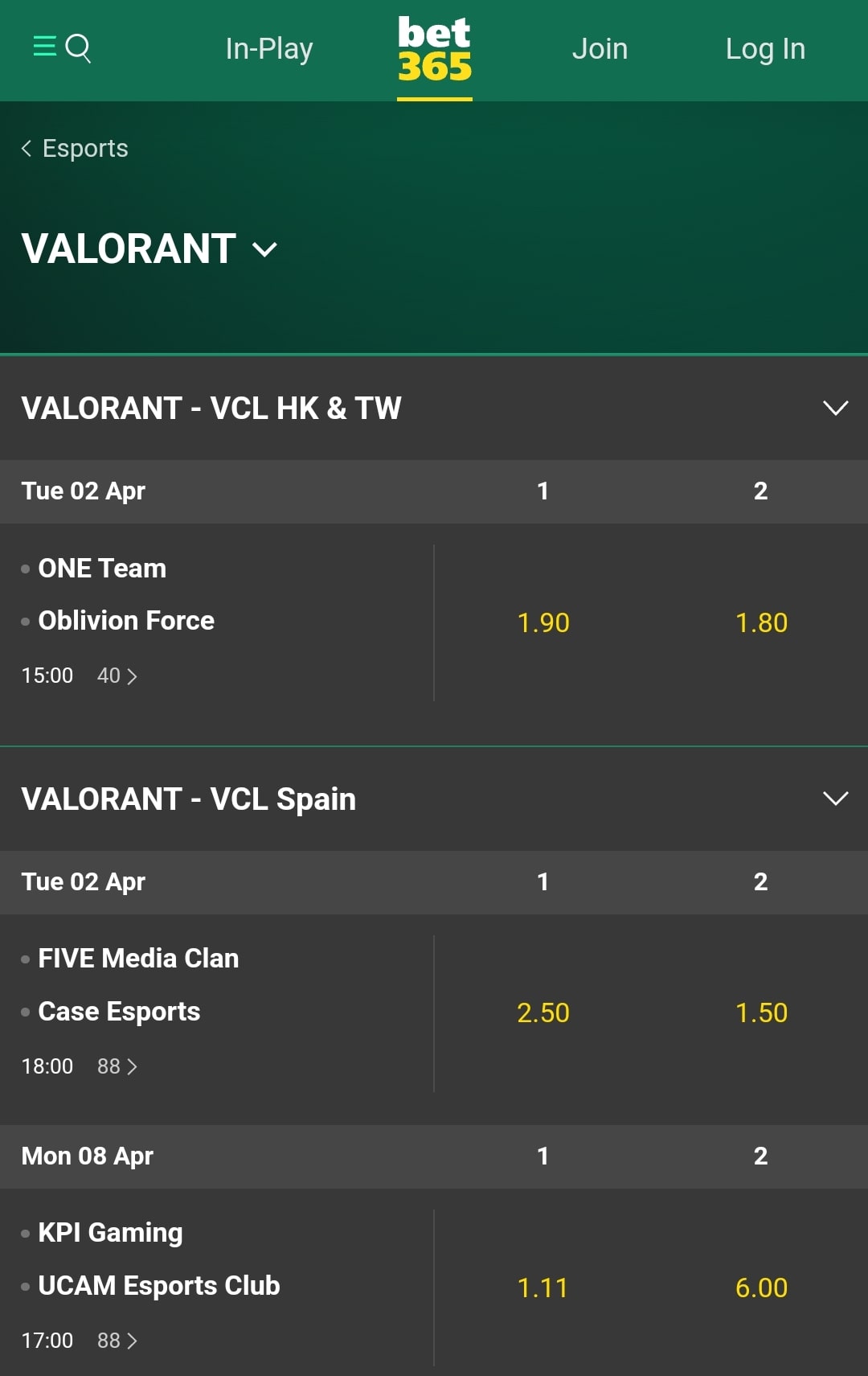 bet365 Valorant 