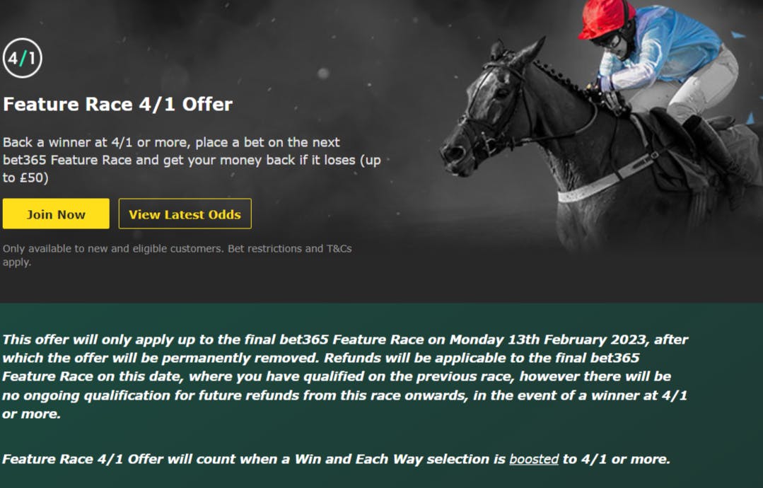 Bet365 ITV racing 4/1 offer