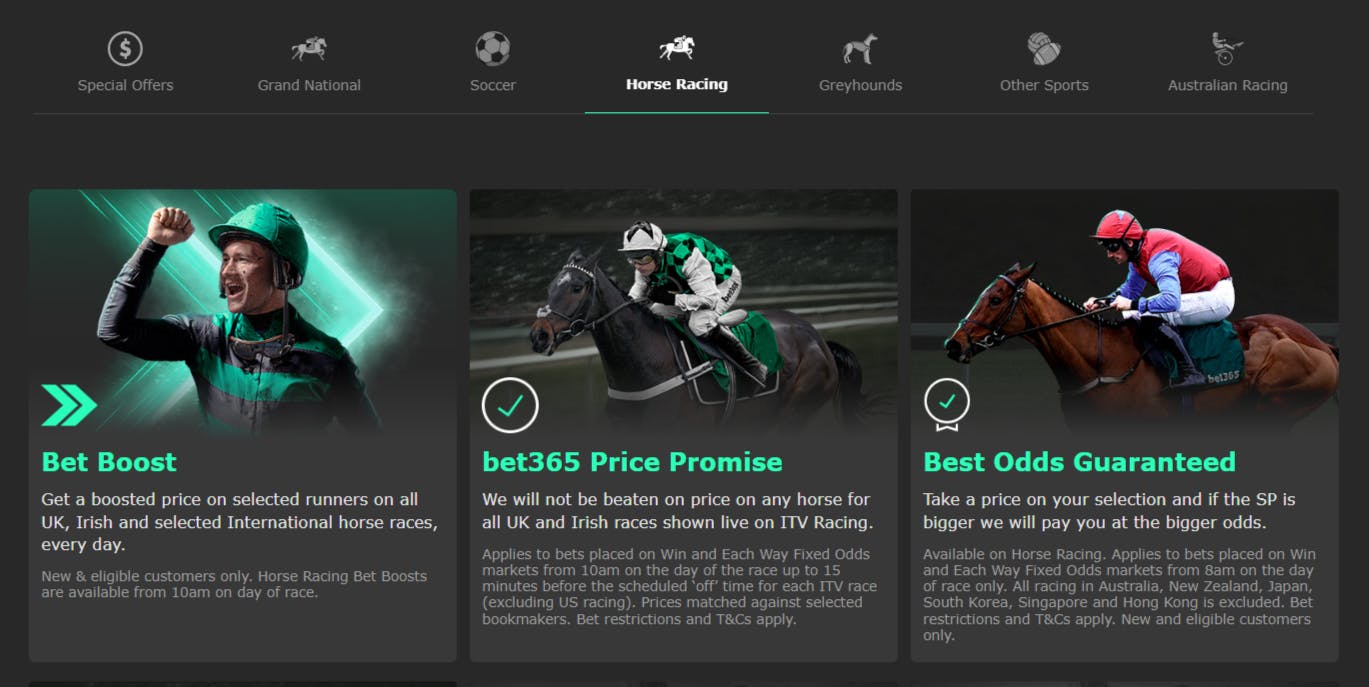 best365 horse racing offers
