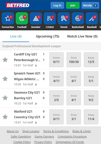 betfred live betting