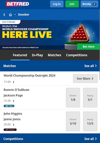 betfred snooker