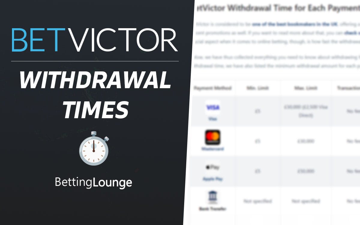 BetVictor withdrawal time