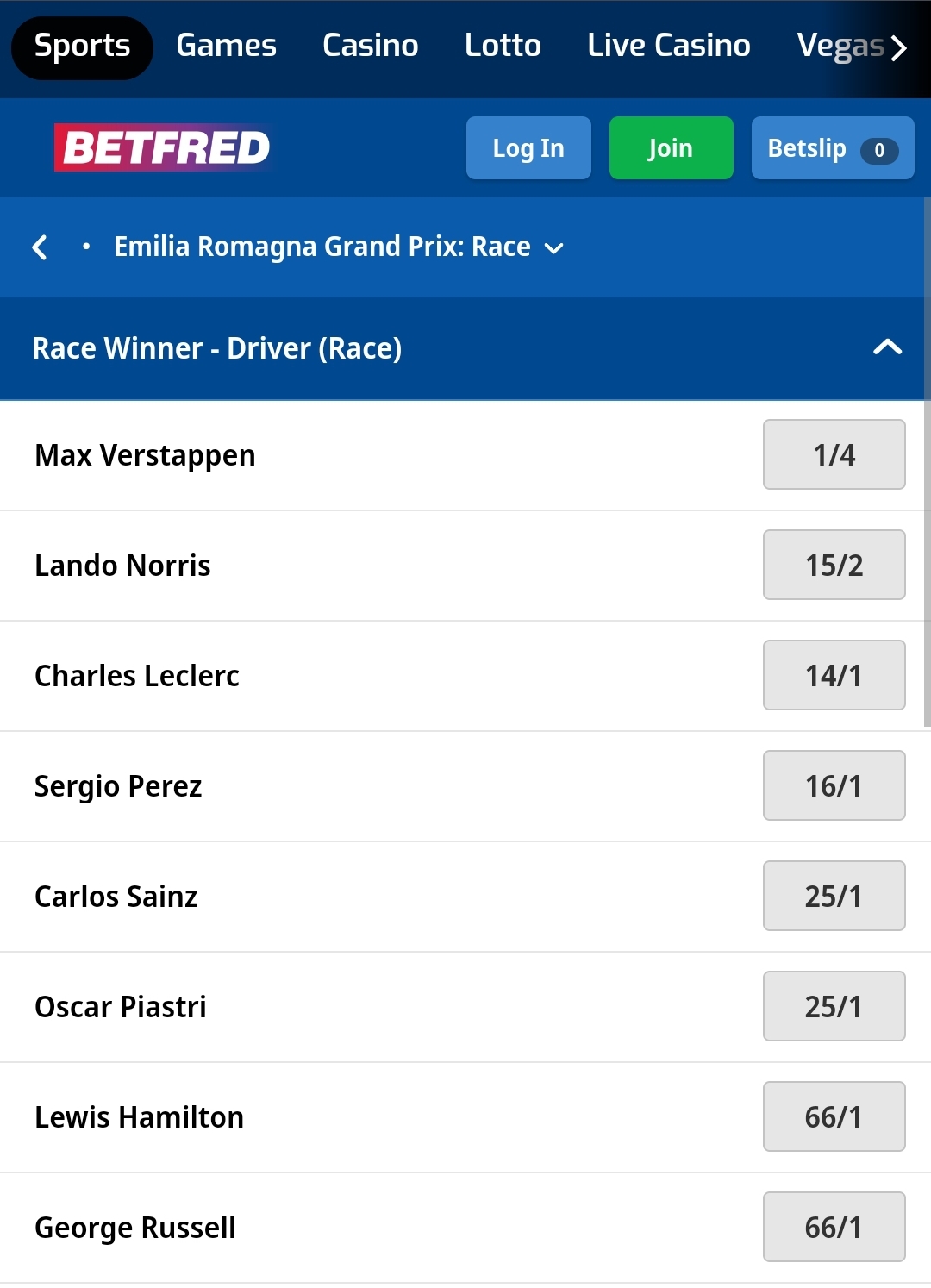 Betfred F1