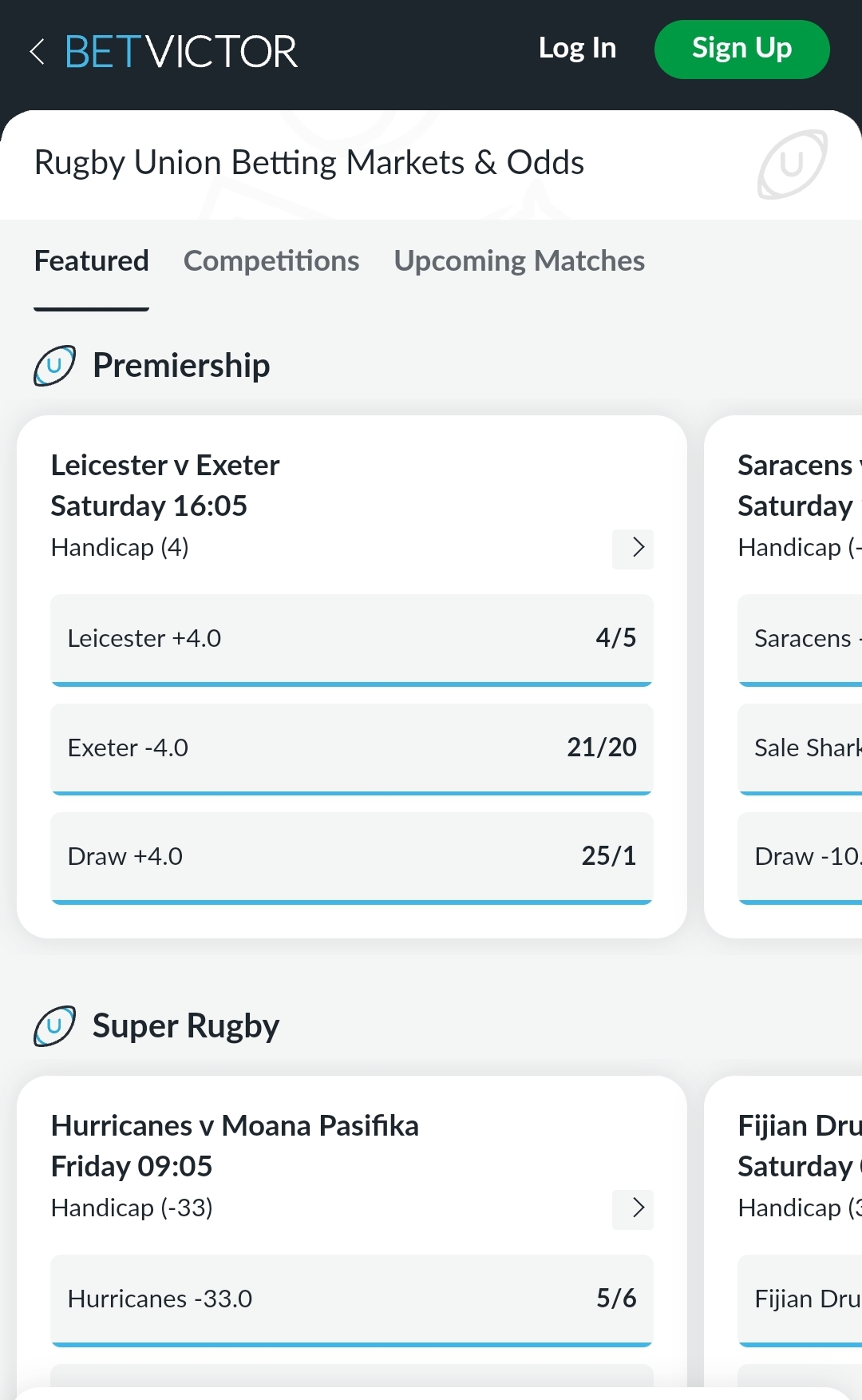 BetVictor rugby 