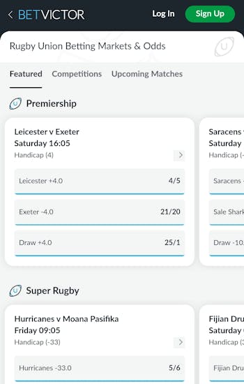 BetVictor rugby 