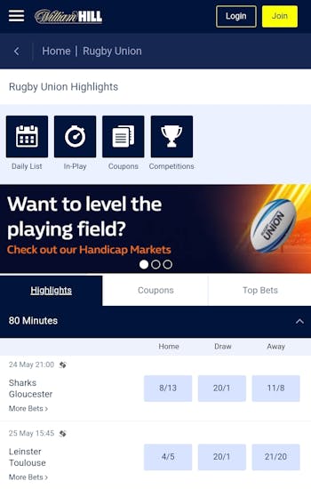 William Hill rugby 