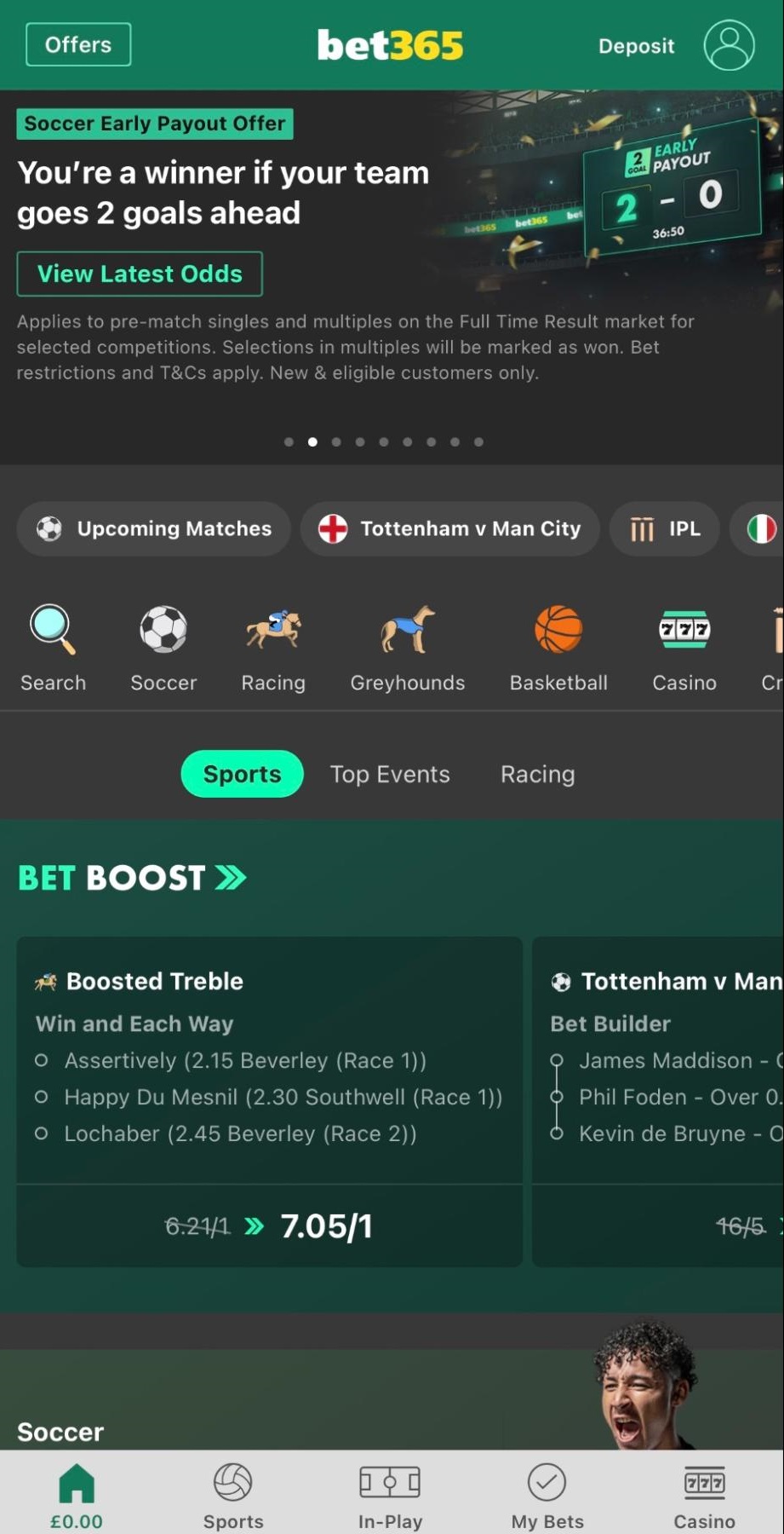 bet365 deposit 1