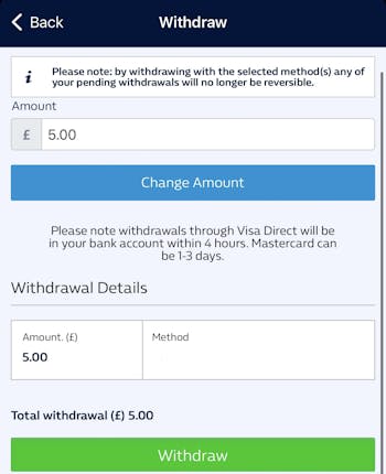 William Hill Withdrawal 2