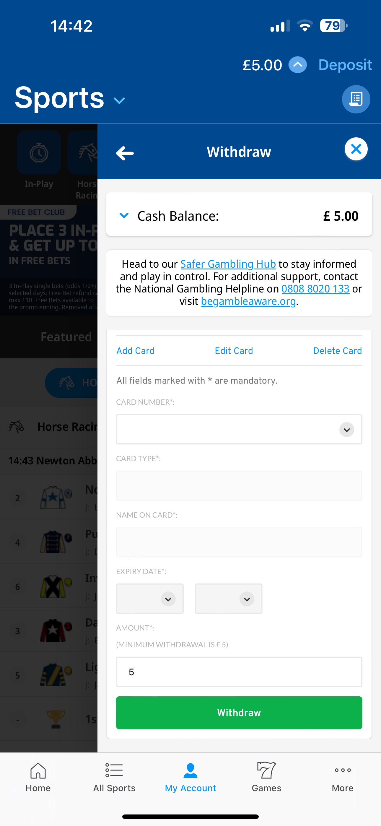 Betfred Withdrawal 3