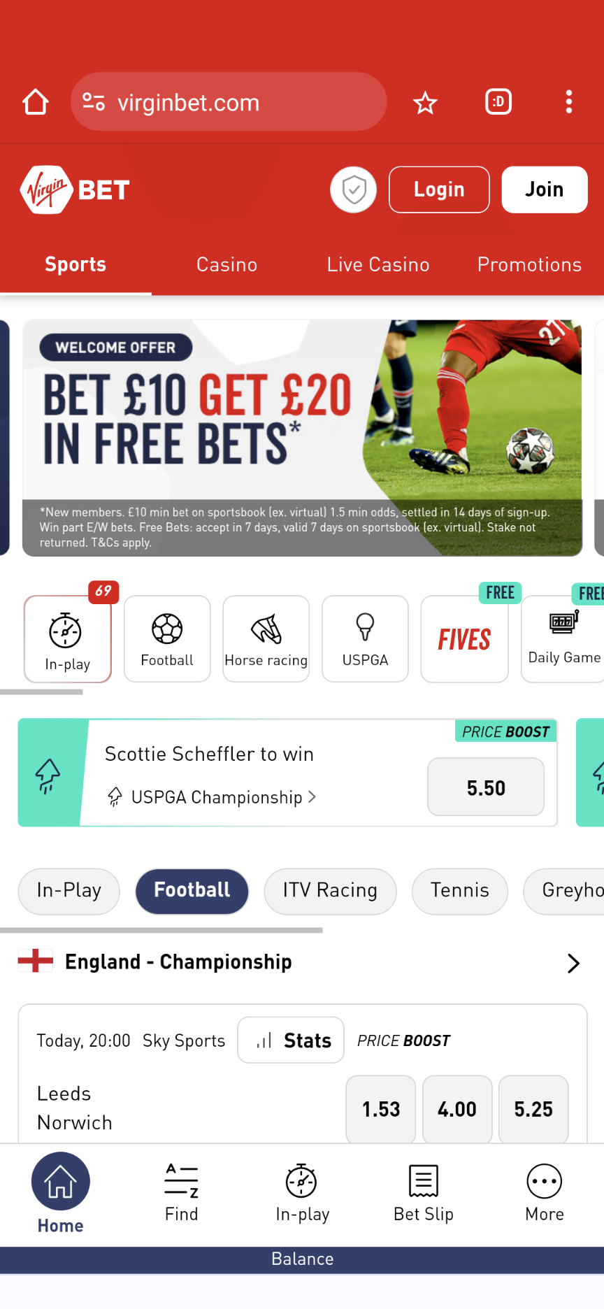 Virgin Bet sportsbook
