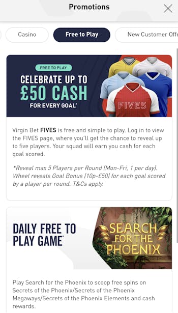 Virgin Bet Promotions