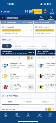 coral app horse racing