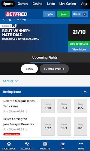 Betfred boxing betting UK