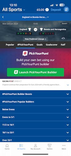 Betfred app bet builder