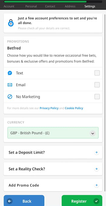 betfred sign-up 5