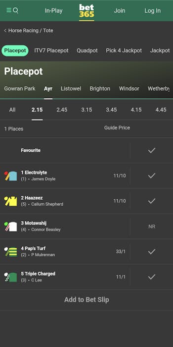 Bet365 pool and tote betting