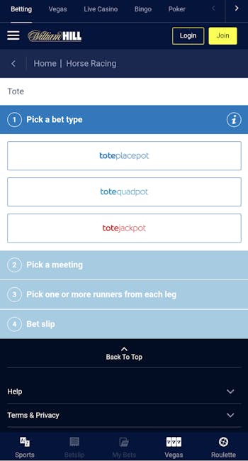 William Hill pool and tote betting