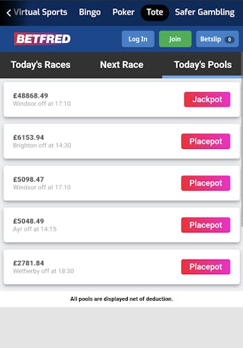 Betfred pool & tote betting
