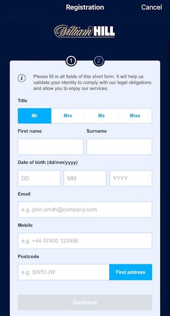 William Hill registration 2