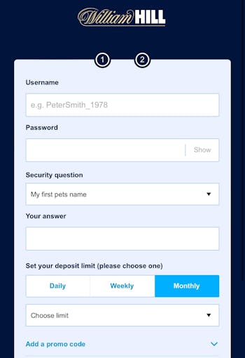 William Hill registration 3