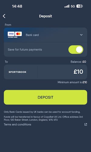 CopyBet Deposit 3