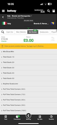Betway App Bet Builder