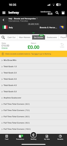 Betway App Bet Builder