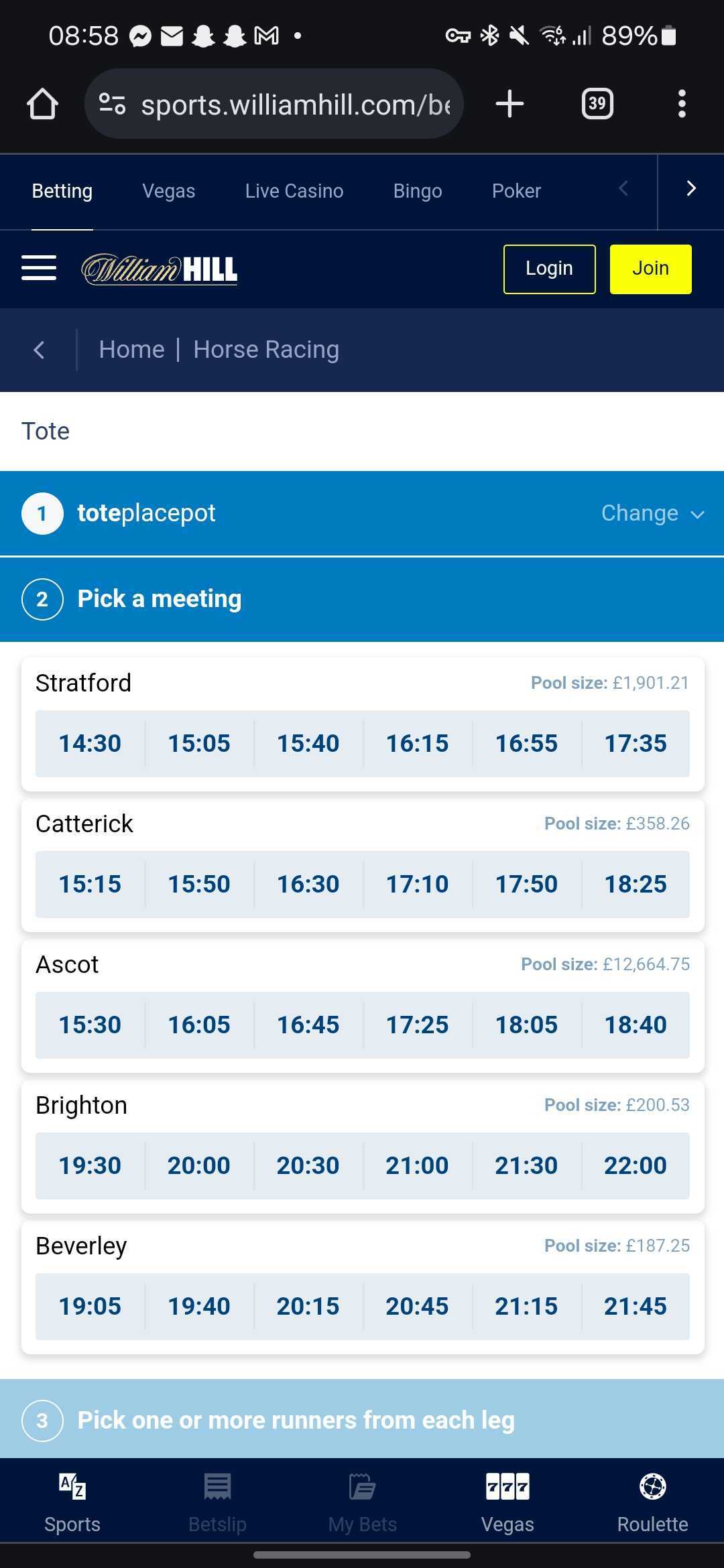 William Hill placepot 2