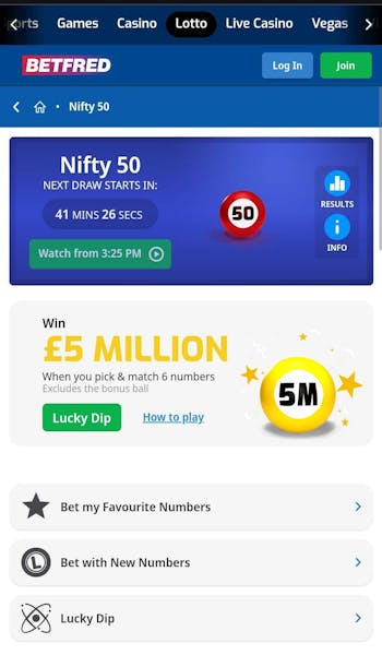 Nifty fifty betfred lotto game