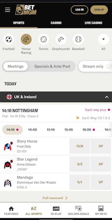 BetMGM horse racing
