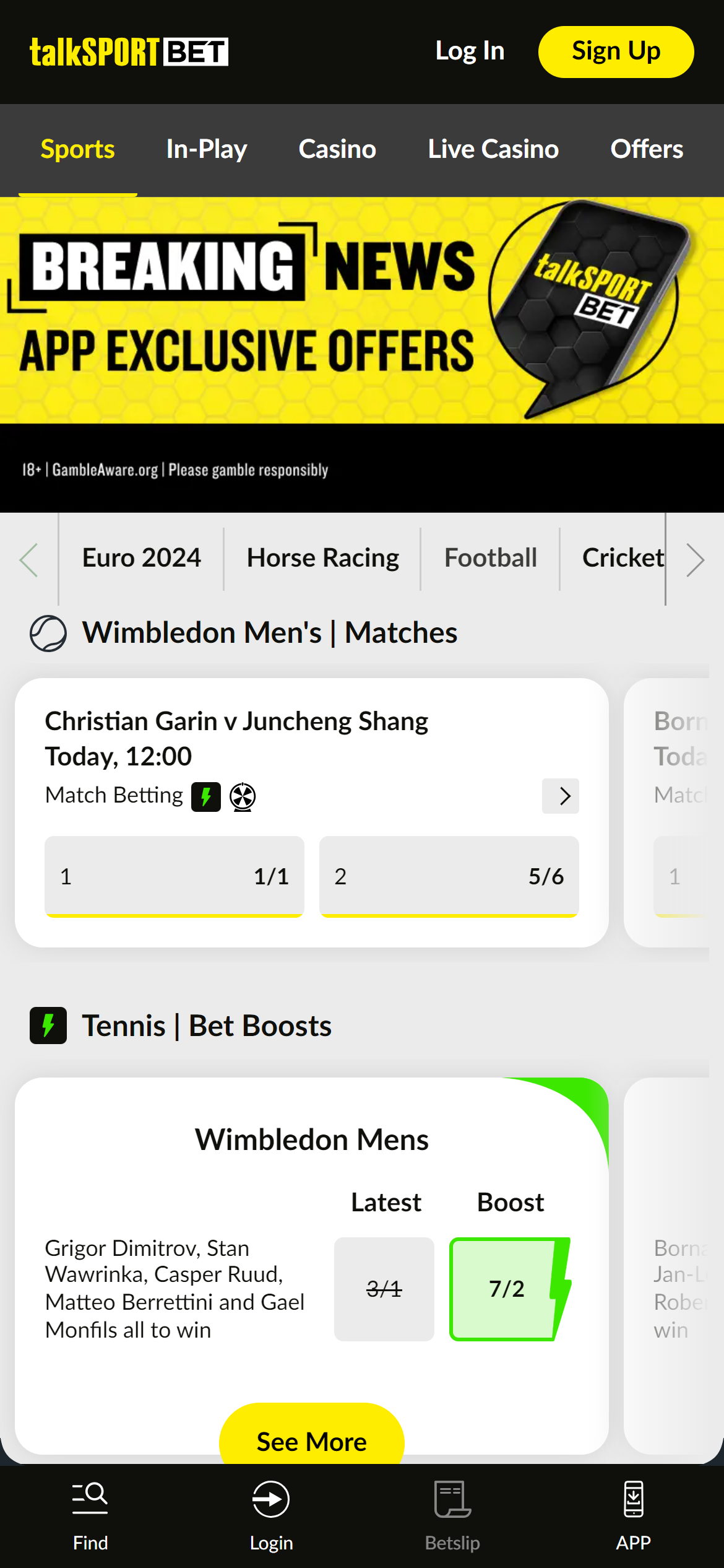 talkSPORT BET home page