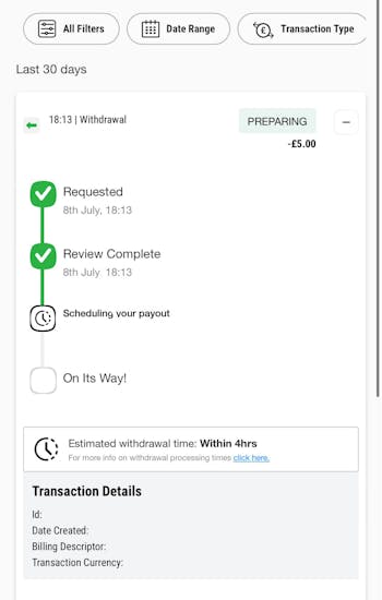 Ladbrokes withdrawal time