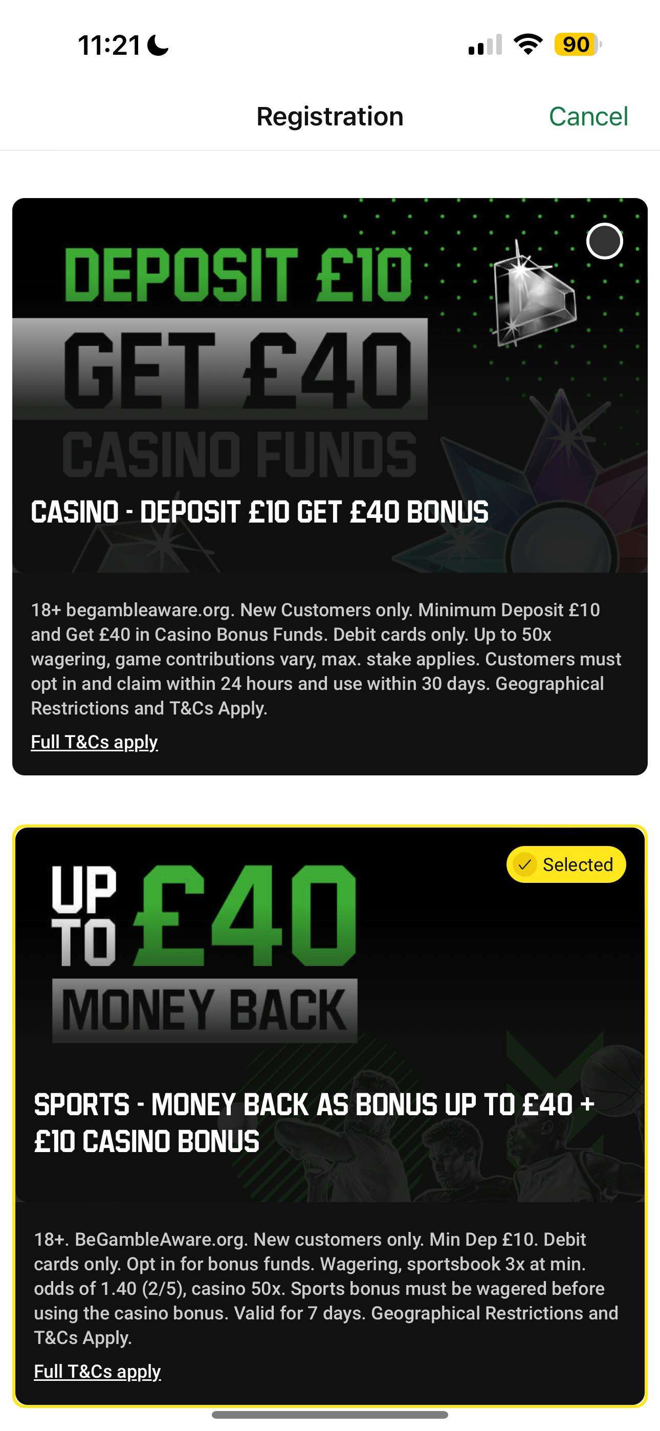 Unibet Signup 1