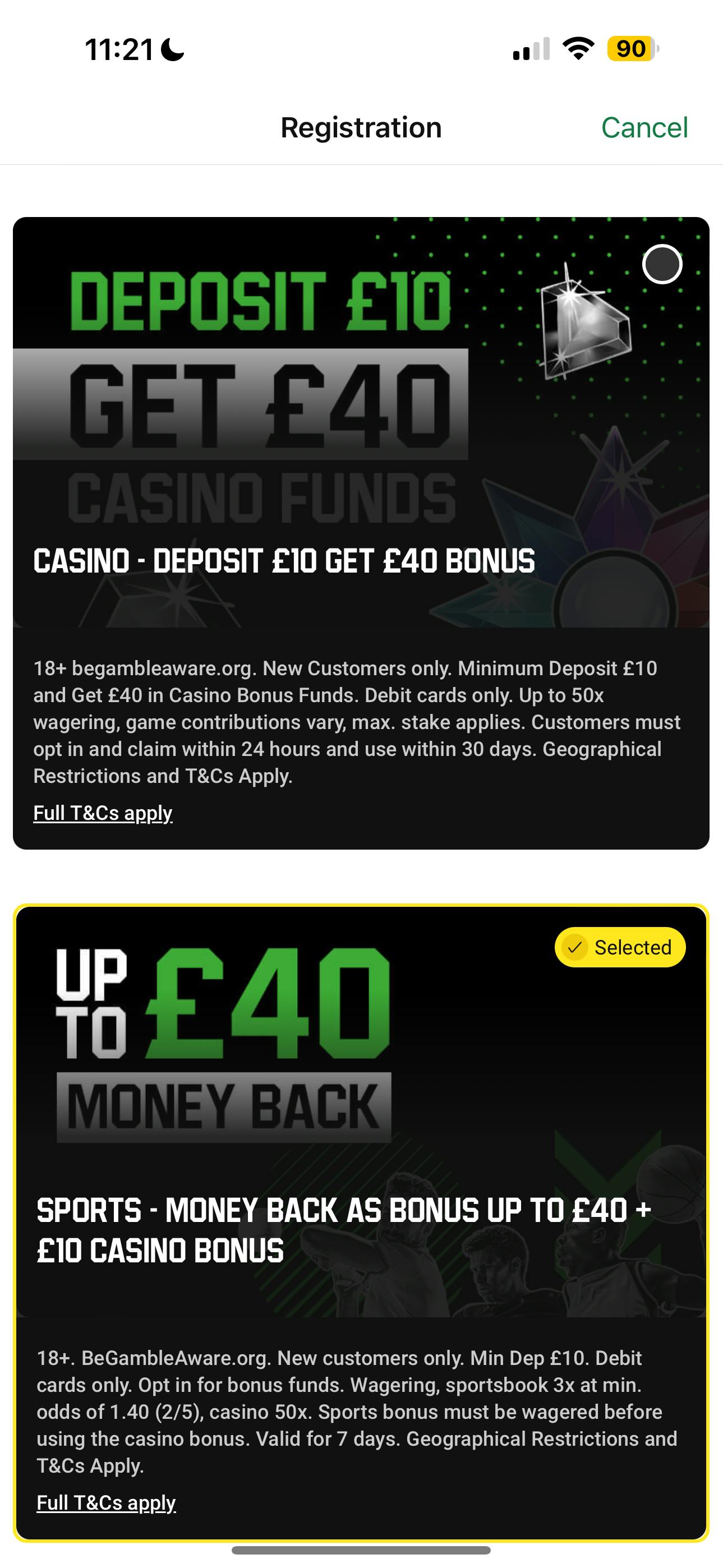 Unibet Signup 1