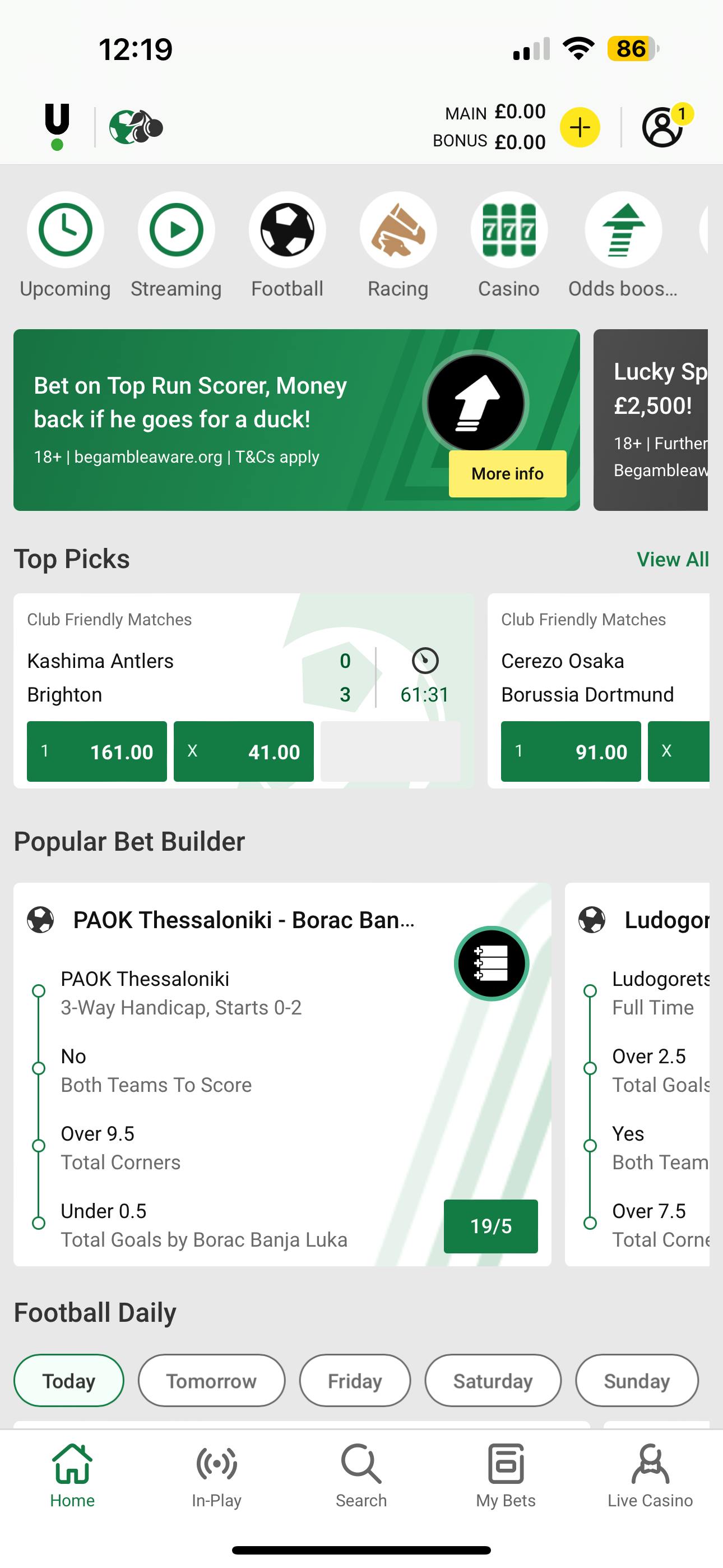 Unibet Homepage