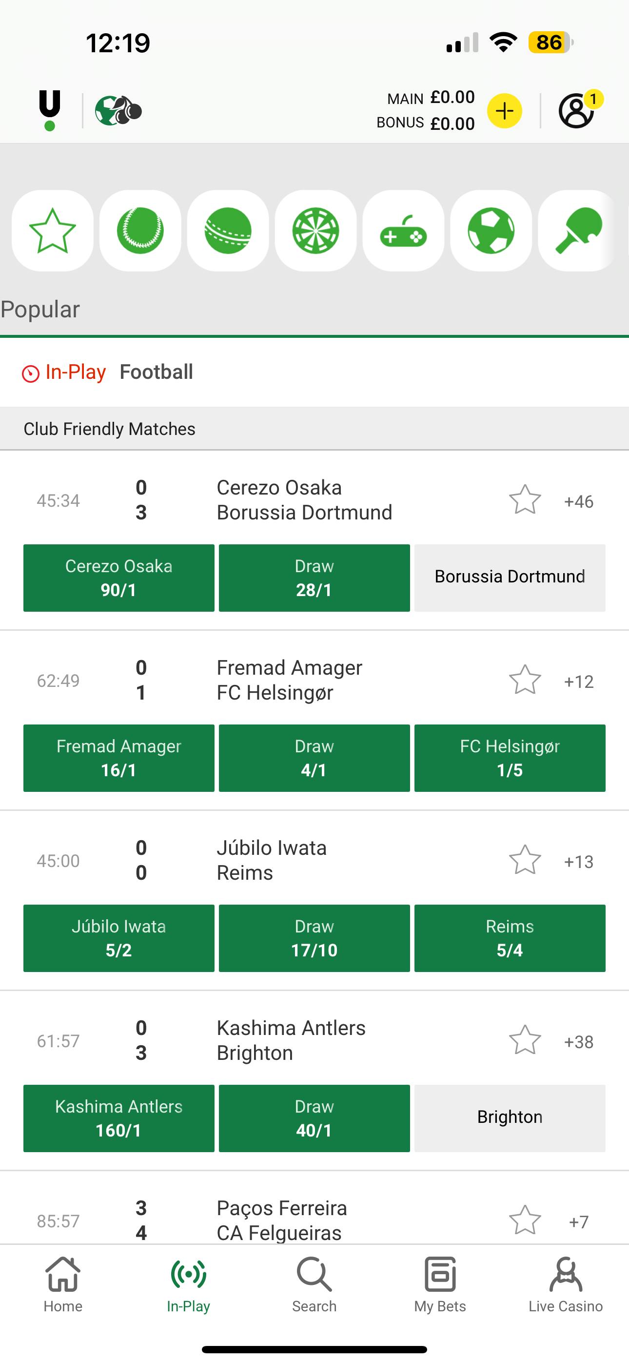 Unibet In-Play