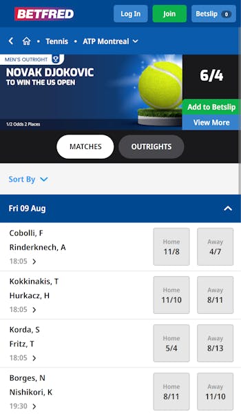Betfred tennis betting