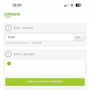 Lottoland Withdrawal 1