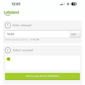 Lottoland Withdrawal 1