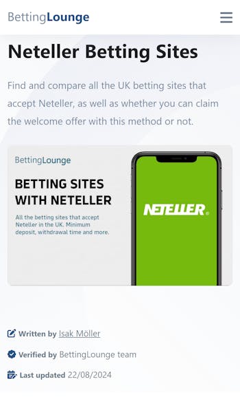Neteller betting sites screenshot