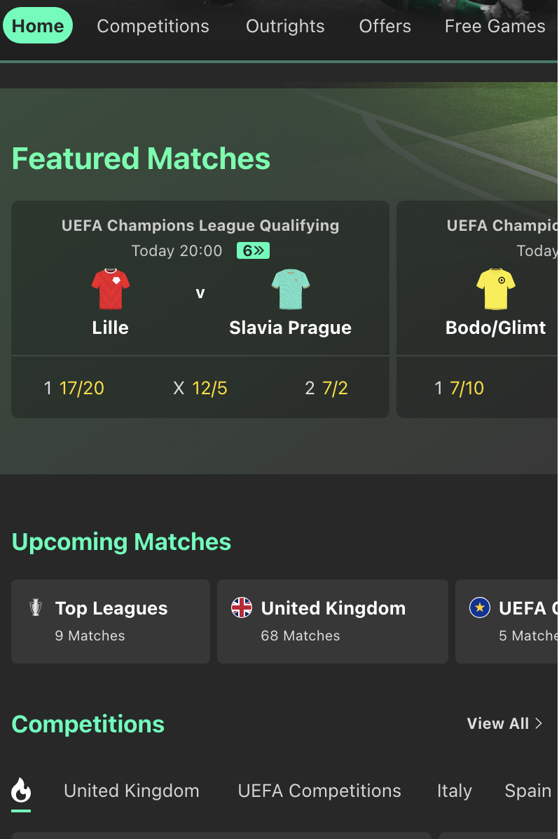 Bet365 Football Home